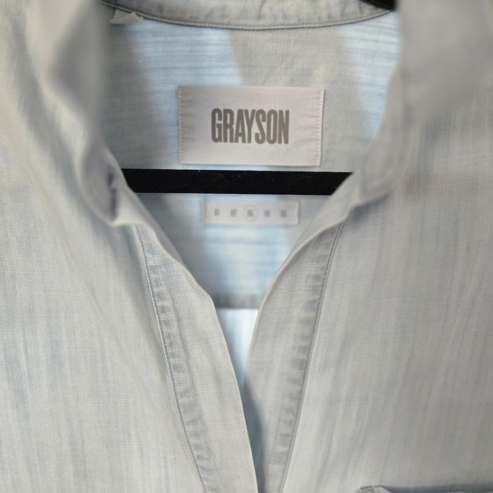 Frank & Eileen/ Grayson Light Blue Button-Front Shirt Dress